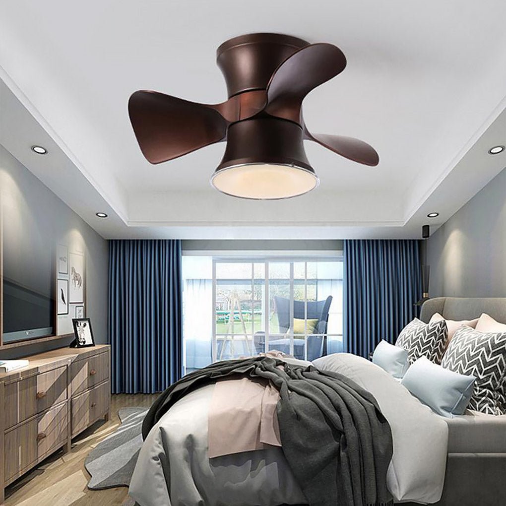 3-Curved-Blade Small LED Ceiling Fan