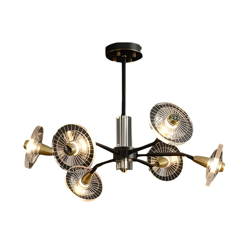 6/8-Light Flower Crystal Copper Post-Modern Chandelier