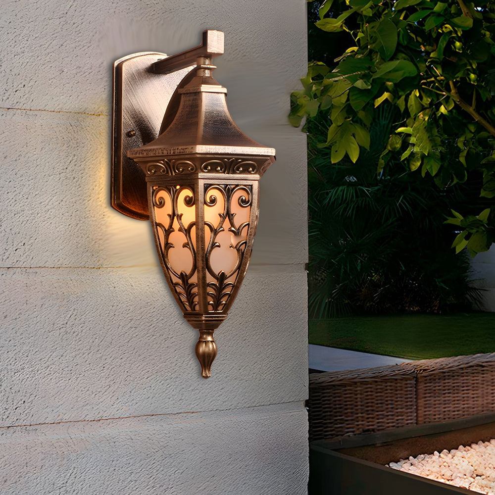Outdoor Vintage Bronze Wall Light 1-light Wall-Mount Lantern-Lighom