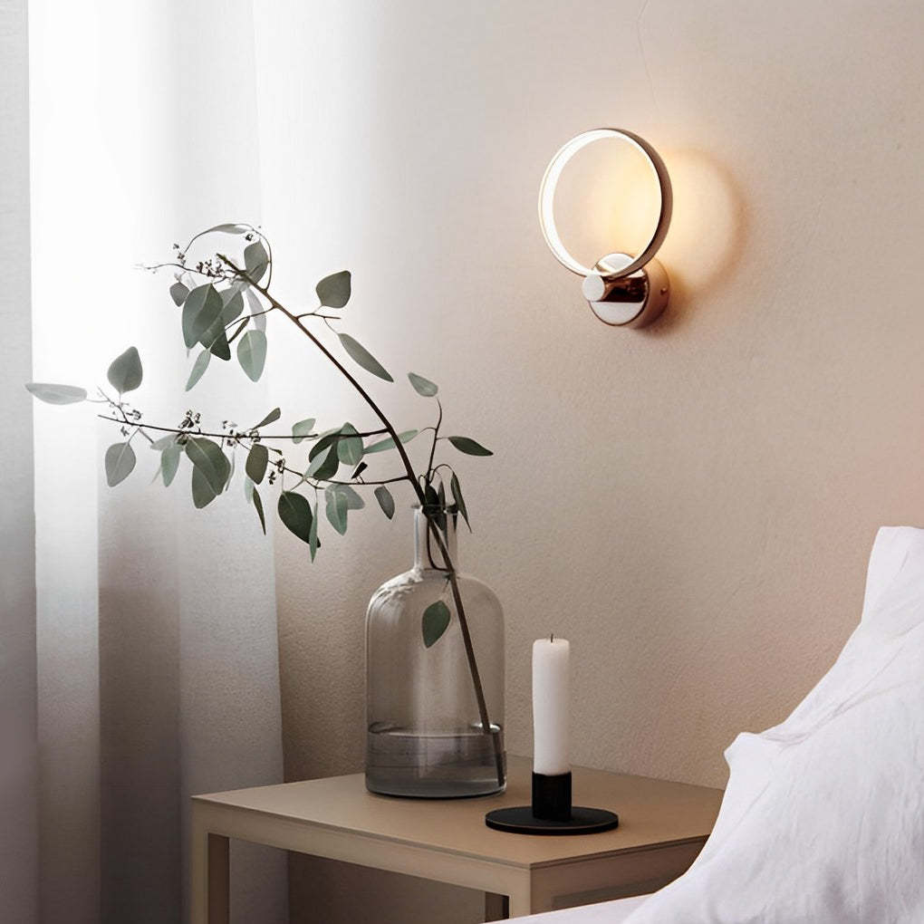Circular Minimalist Aluminum LED Nordic Decorative Wall Sconces Wall Lamp-Lighom