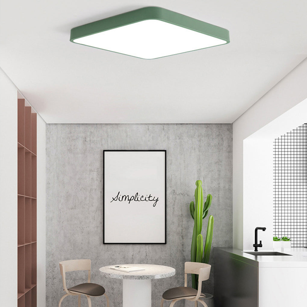 Square Modern Style Design Flush Mount Lighting Metal PVC Acrylic LED Bedroom Ceiling Lights-Lighom