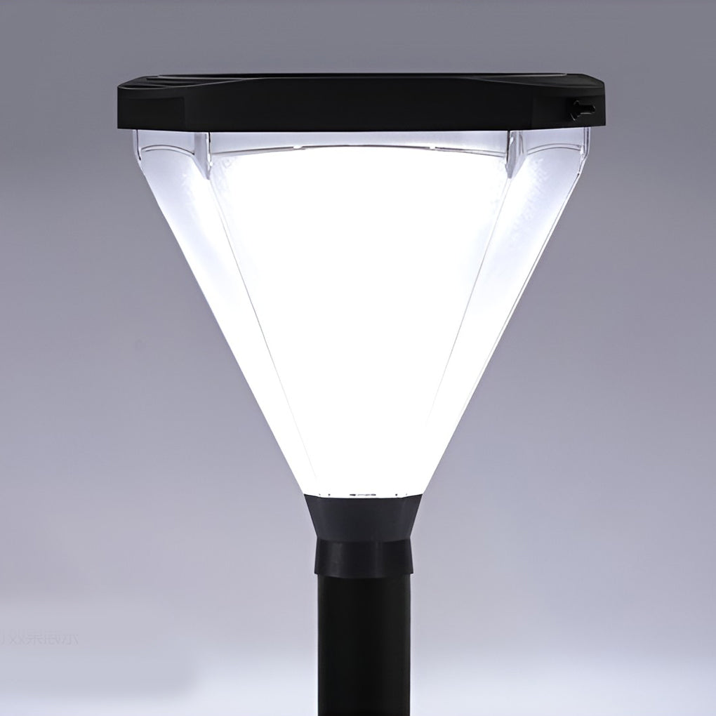 3.7V Cone Modern Solar Powered LED Path Light with Ground Insert or Mounting Base-Lighom
