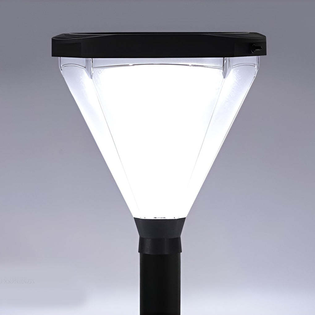 3.7V Cone Modern Solar Powered LED Path Light with Ground Insert or Mounting Base-Lighom