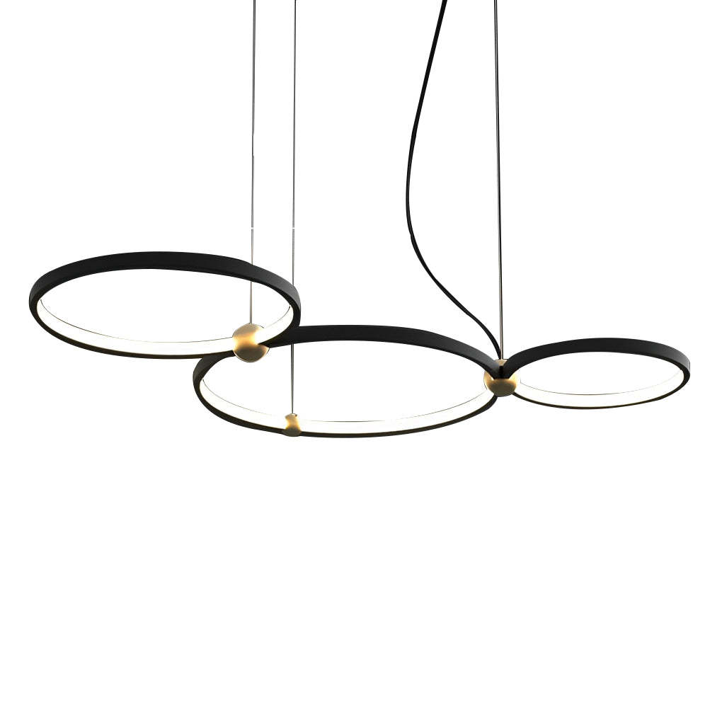 Circular Art Metal Black Postmodern Chandelier