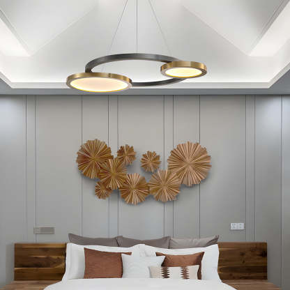 Circular Multi-Ring Brass Suspension LED Chandelier
