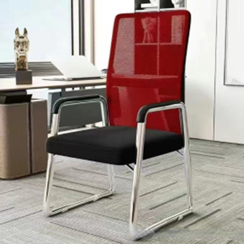 Modern Mesh Leather Square Desk Chair — Sponge / Yellow & Black - Mesh