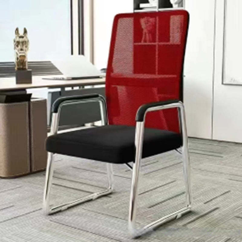 Modern Mesh Leather Square Desk Chair — Sponge / Yellow & Black - Mesh
