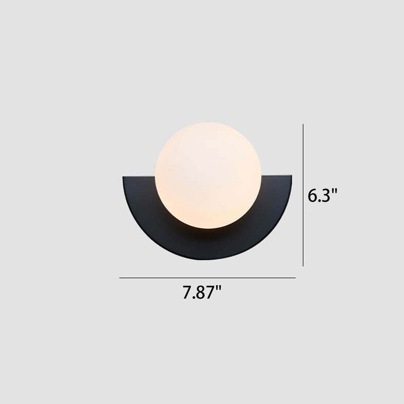 Minimalist Glass Spherical Colorful Semicircle Wall Sconce