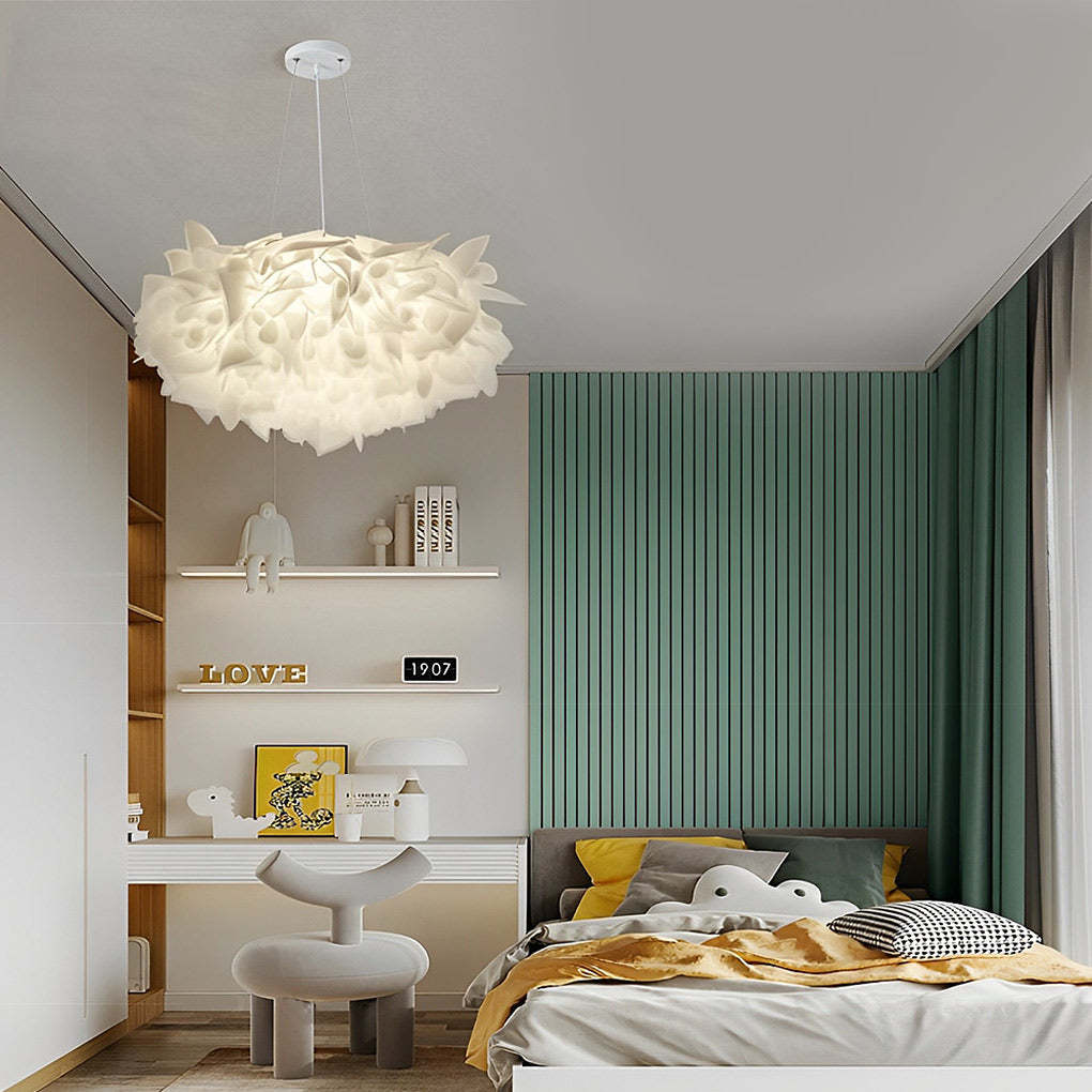 Flower Petal Dimmable LED White Nordic Chandelier