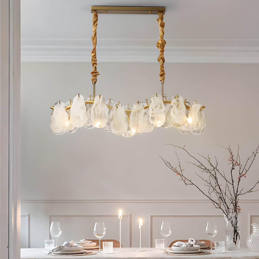 Wave Glass Cloud Dimmable French Style Chandelier