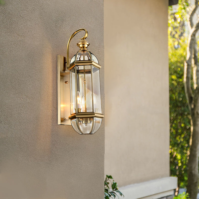 Lighom retro glass copper metal outdoor wall lighting for outdoor space