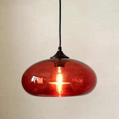 Colored Glass Oval Pendant Light