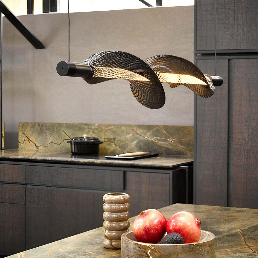 Strip Plated Aluminum LED Modern Dining Chandelier