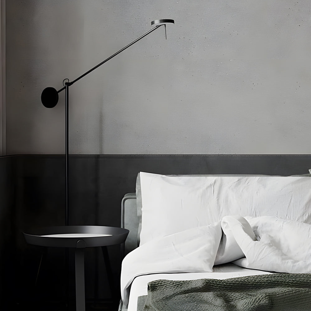 Black Adjustable Arm Invisible LED Floor Lamp-Lighom