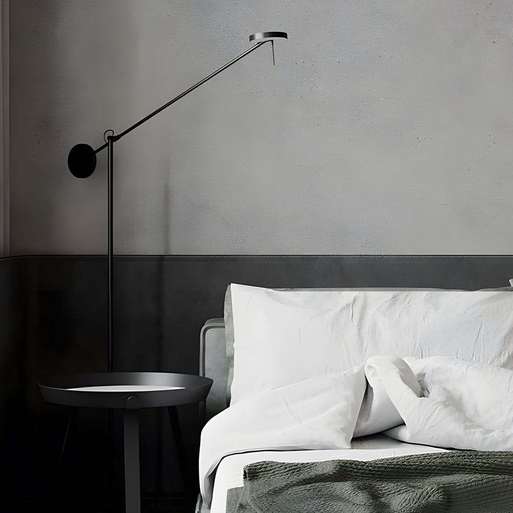 Black Adjustable Arm Invisible LED Floor Lamp-Lighom