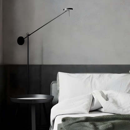 Black Adjustable Arm Invisible LED Floor Lamp-Lighom