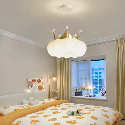 Cloud Crystal Crown LED 3-Step Dimming Modern Chandelier