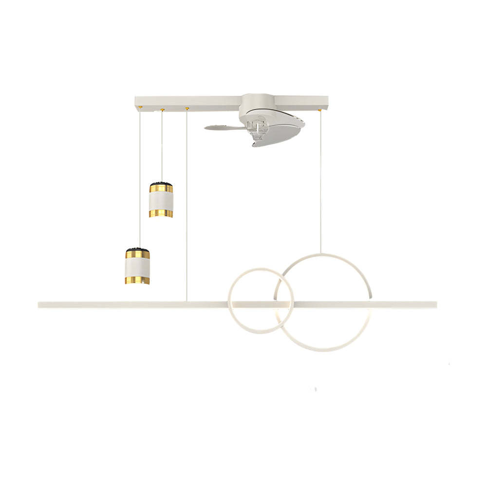 3-Step Dimming Projection Dining Fan Chandelier