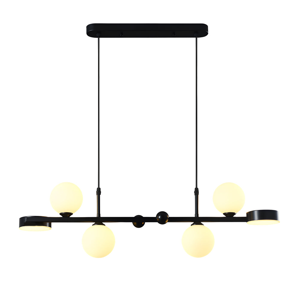 Dimmable Glass Ball LED Long Dining Chandelier