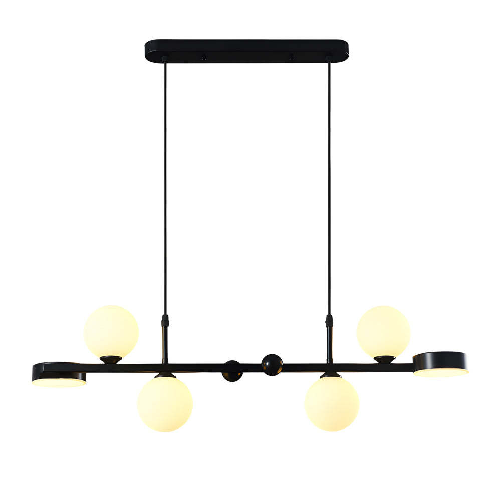 Dimmable Glass Ball LED Long Dining Chandelier