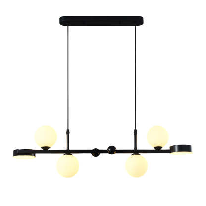 Dimmable Glass Ball LED Long Dining Chandelier