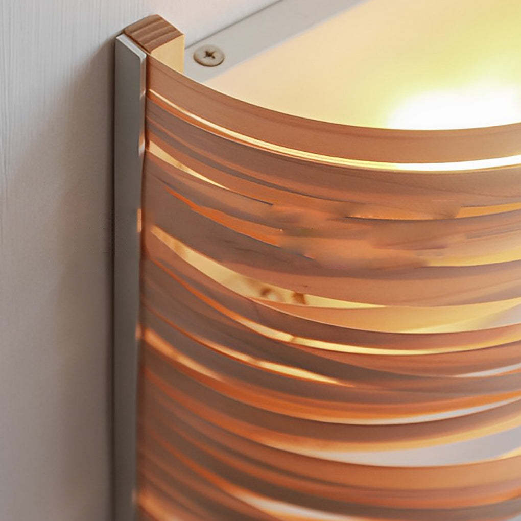 Semi-Cylindrical Handmade Wood Modern Atmosphere Wall Lamp