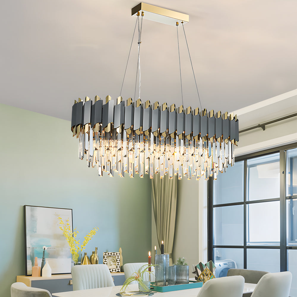 6/8-Light Crystal Layered Dining Pendant Chandelier