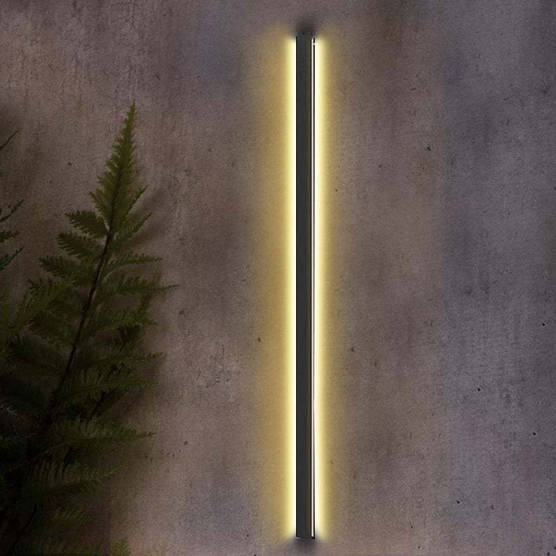 Long Strip LED Waterproof Black Minimalist Outdoor Wall Lights Exterior Lights-Lighom