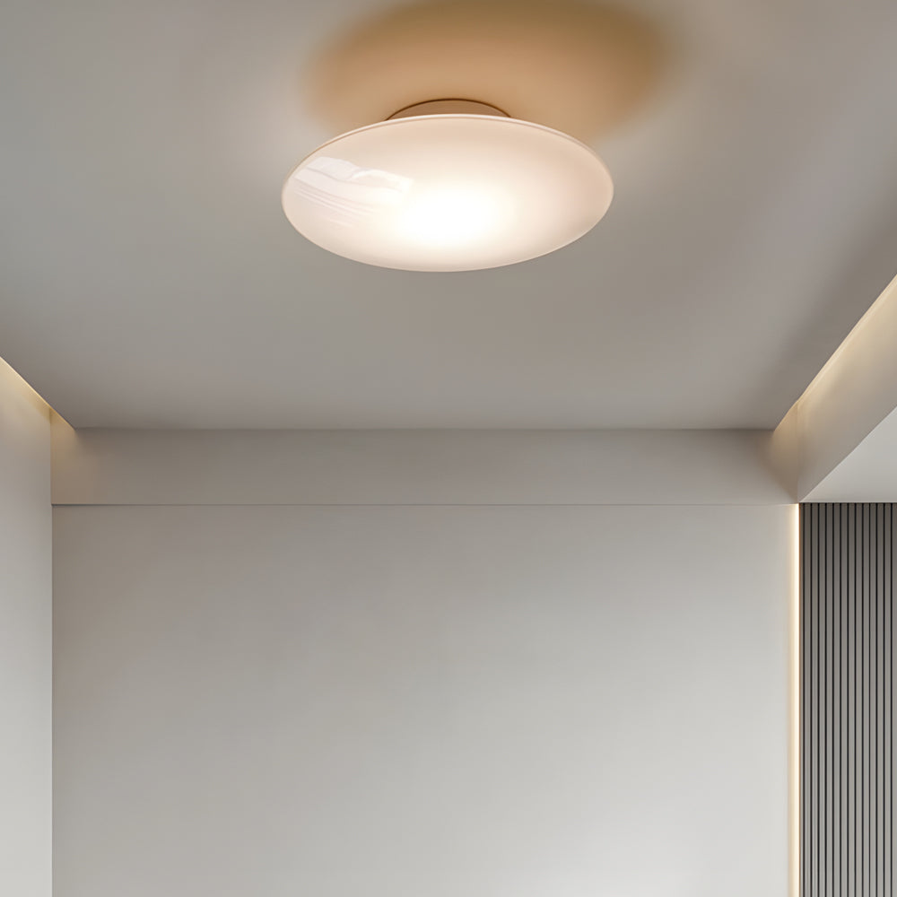 Modern White Minimalist Bedroom Flush Mount