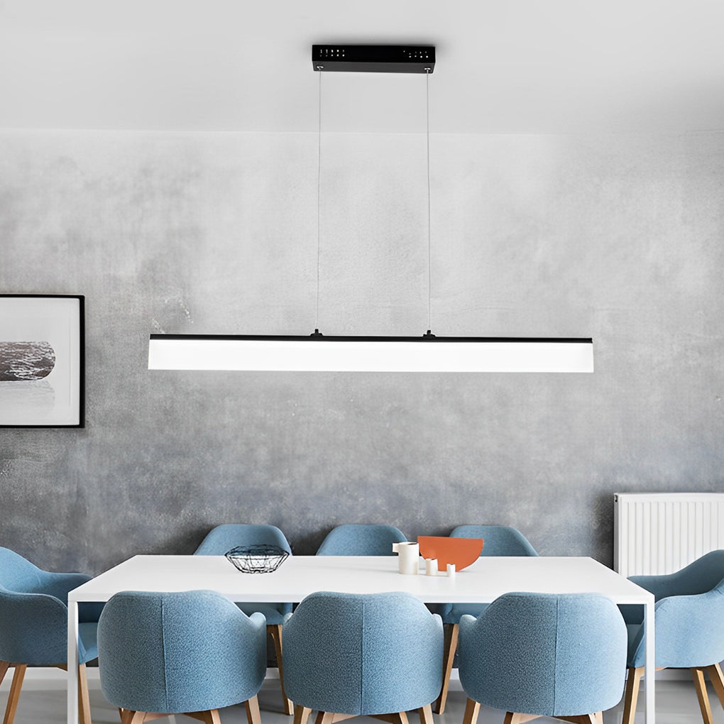 Minimalist Linear Strip Dimmable LED Black Chandelier