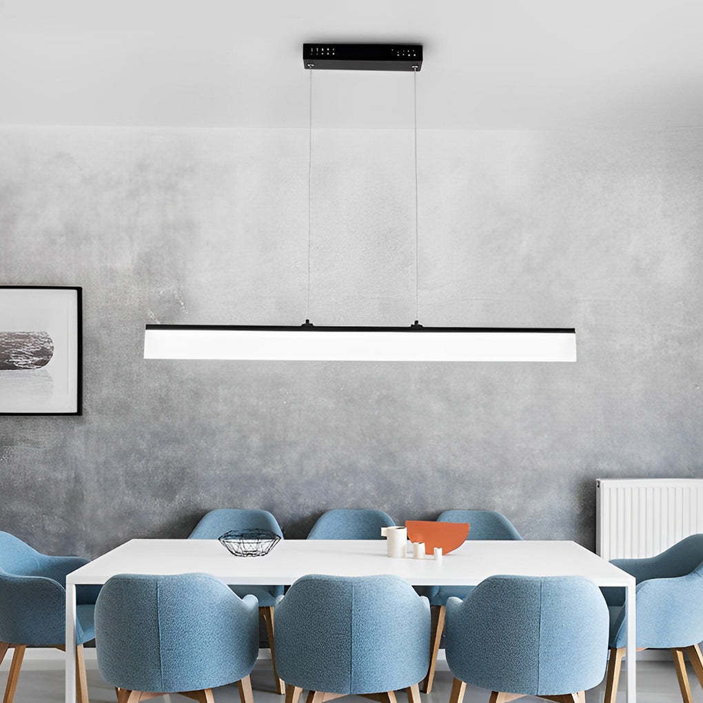 Minimalist Linear Strip Dimmable LED Black Chandelier