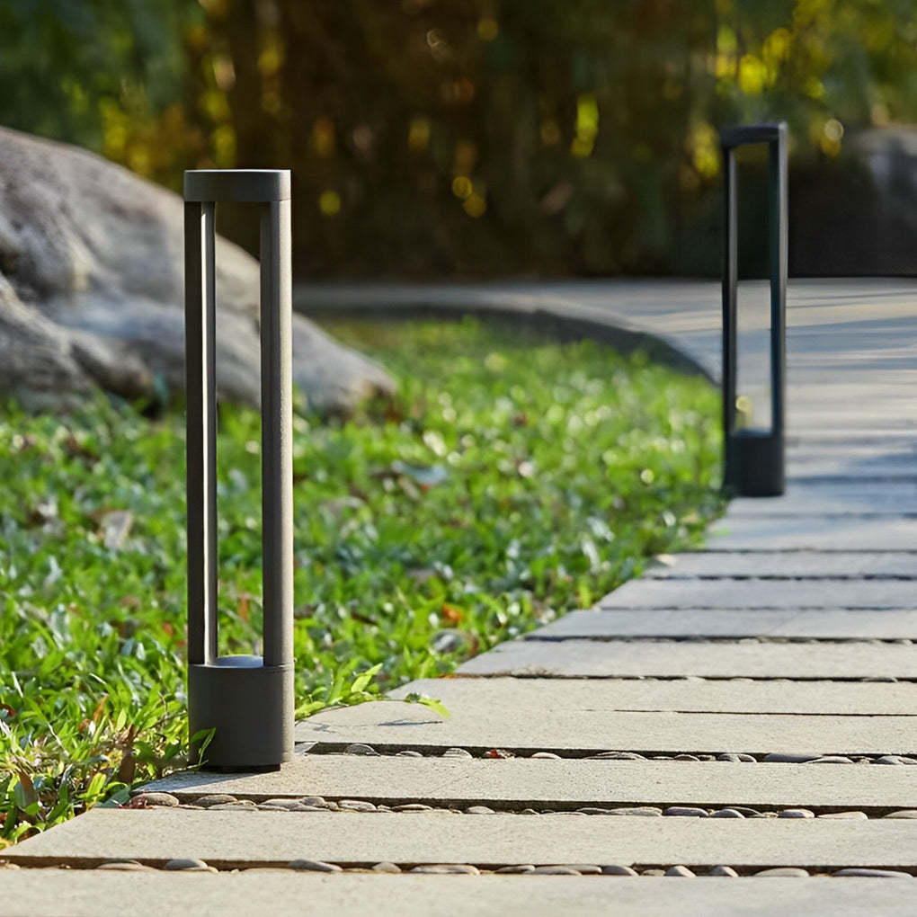 Round Waterproof IP65 LED Aluminum Black Modern Outdoor Pathway Lights-Lighom