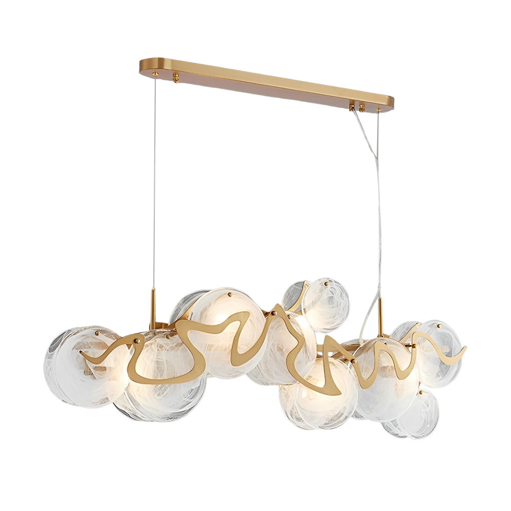 Round Art Glass Iron LED Nordic Pendant