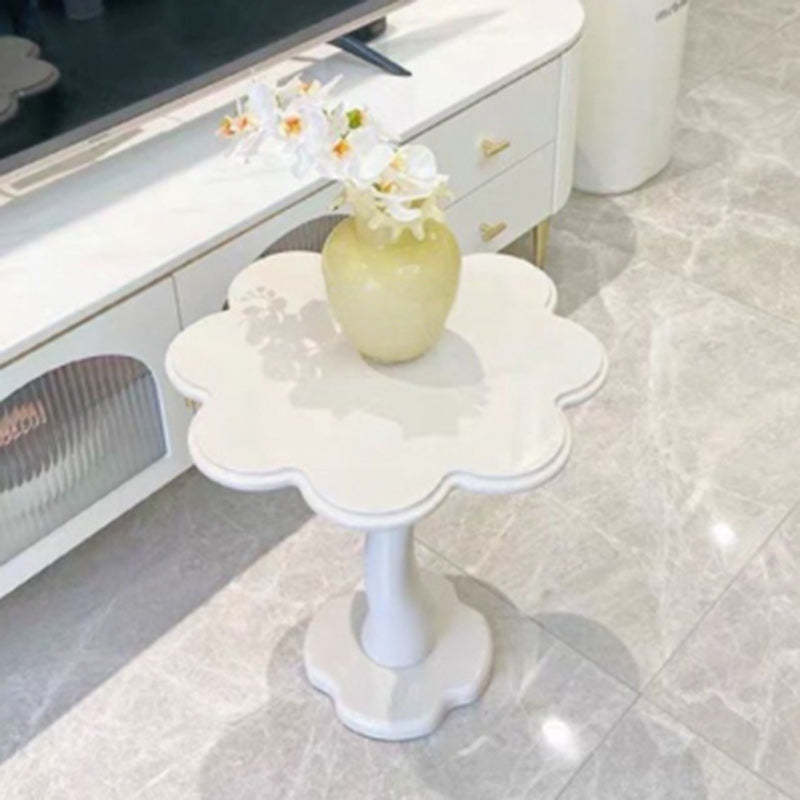 Scandinavian Petal Glass Steel End Table