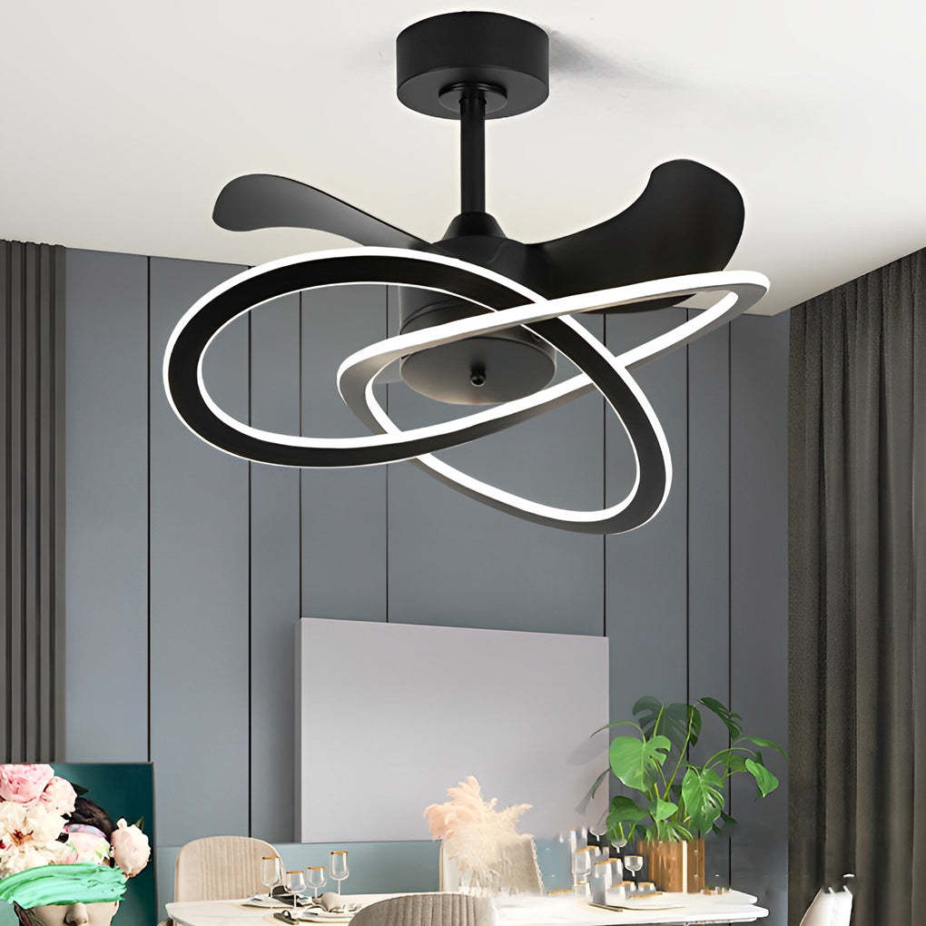 Wave Flower LED Mute Timing Nordic Fan
