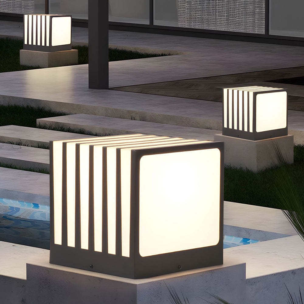 Square Outdoor Column Deck Fence Post Light Waterproof for Garden-Lighom
