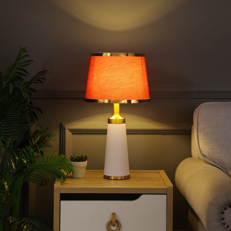 Nordic dimmer touch red table lamps — Push Button Switch / Brushed Gold / 220V-240V (UK/AU