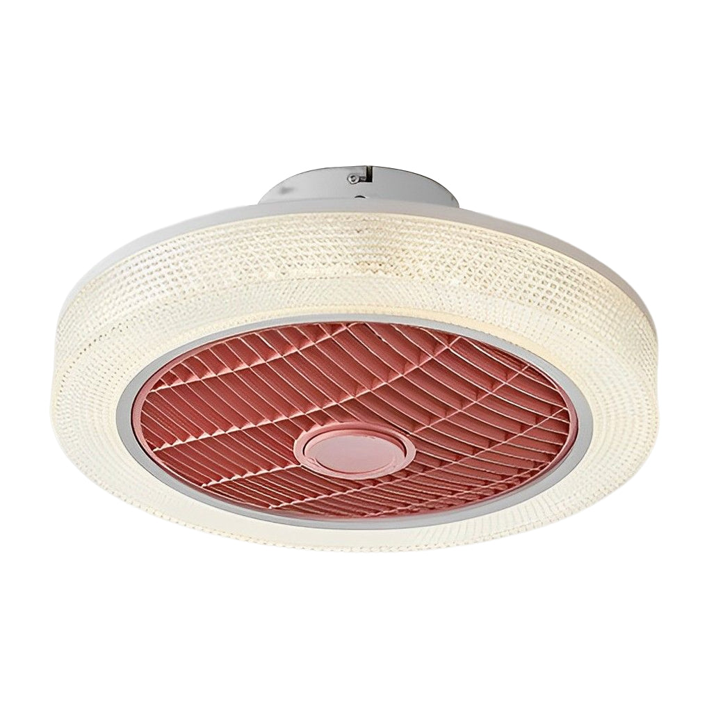 Round Dimmable LED Warm-Air Mute Bladeless Fan