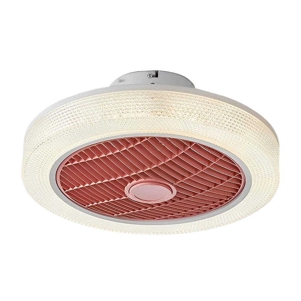 Round Dimmable LED Warm-Air Mute Bladeless Fan