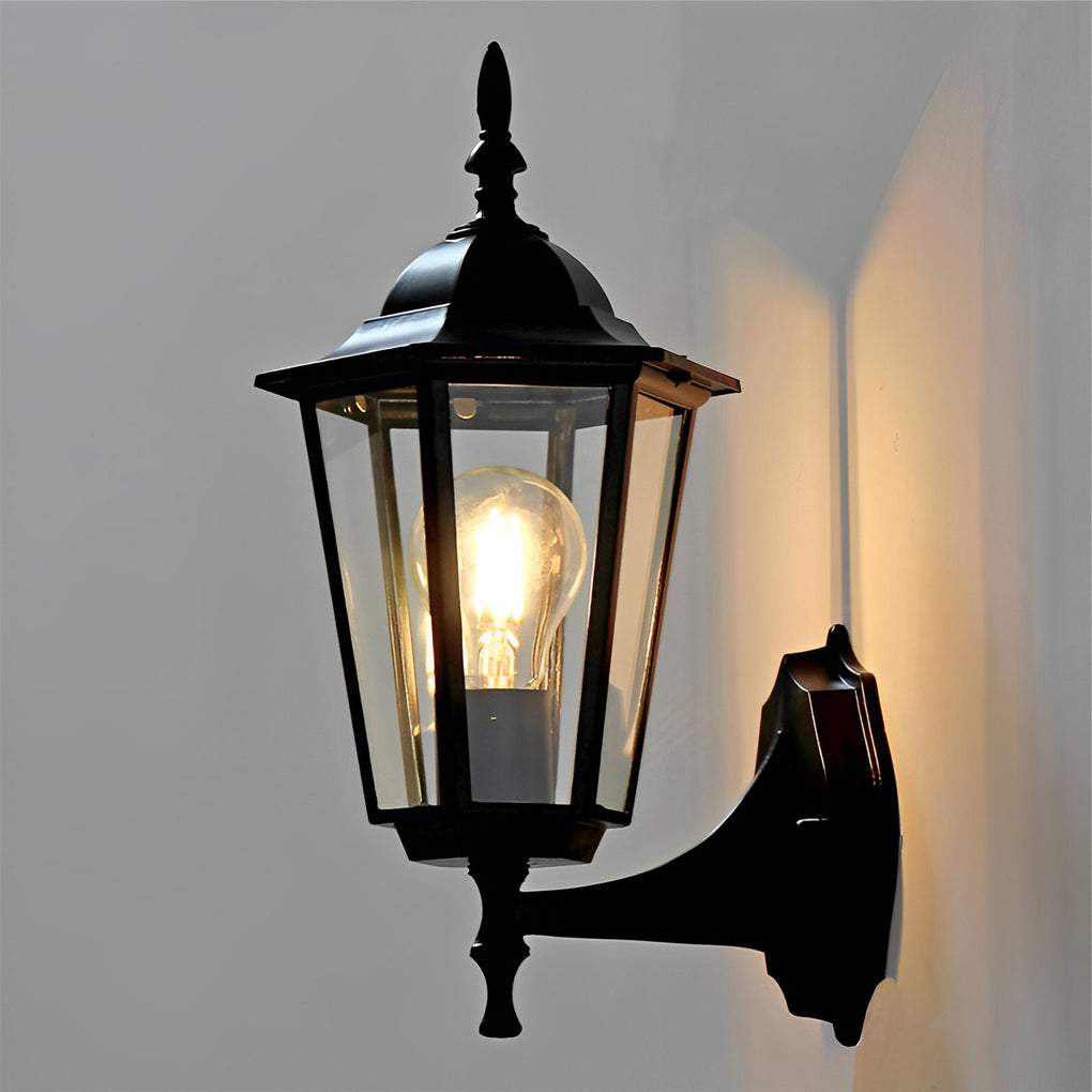 Retro Hexagonal Waterproof European Style Outdoor Wall Lights Wall Lamp-Lighom