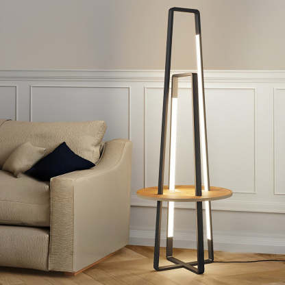 63" Modern Metal LED Tray Floor Lamp