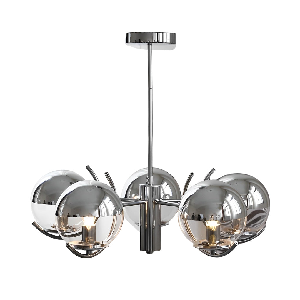 4/5-Light Glass Globe Iron Nordic Chandelier