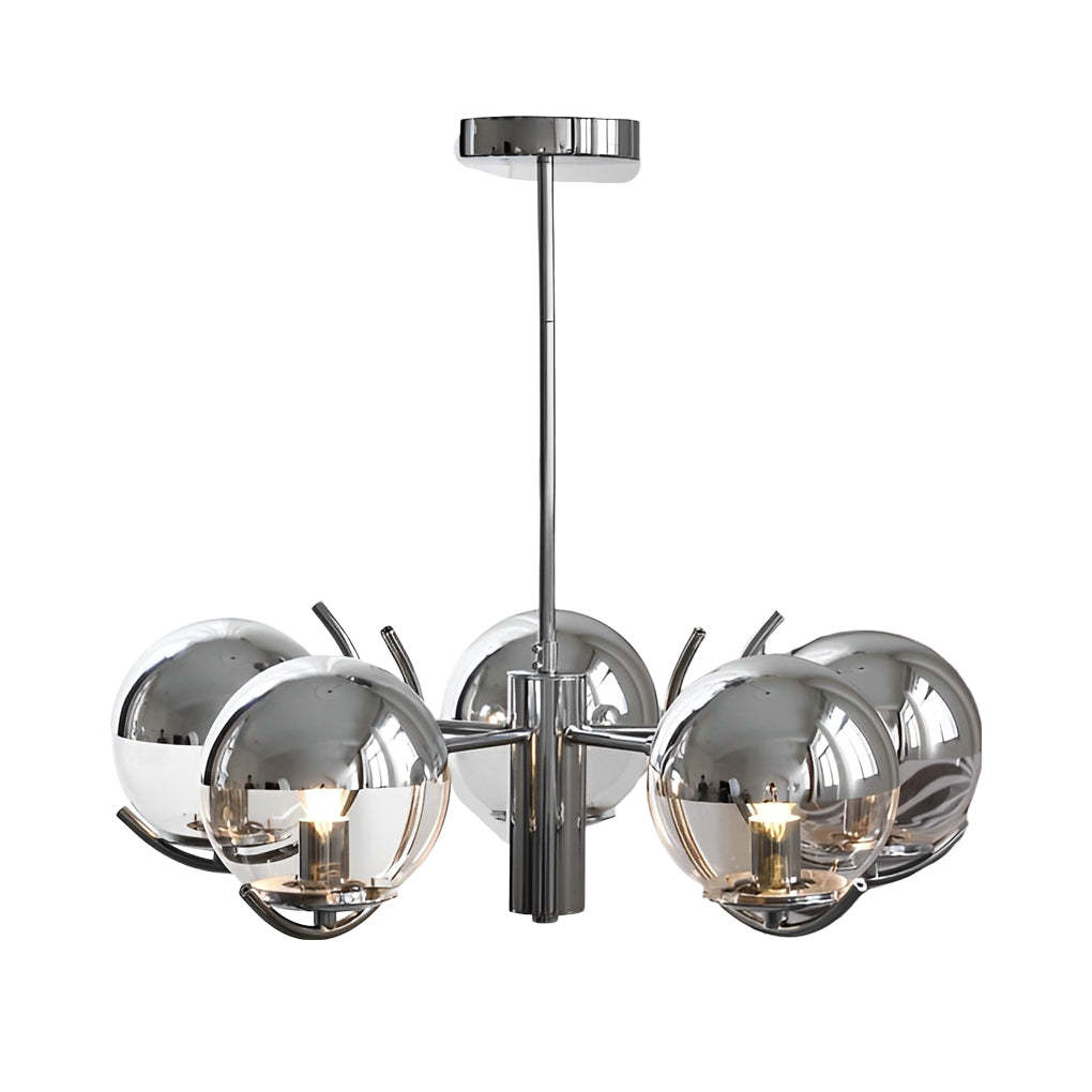 4/5-Light Glass Globe Iron Nordic Chandelier