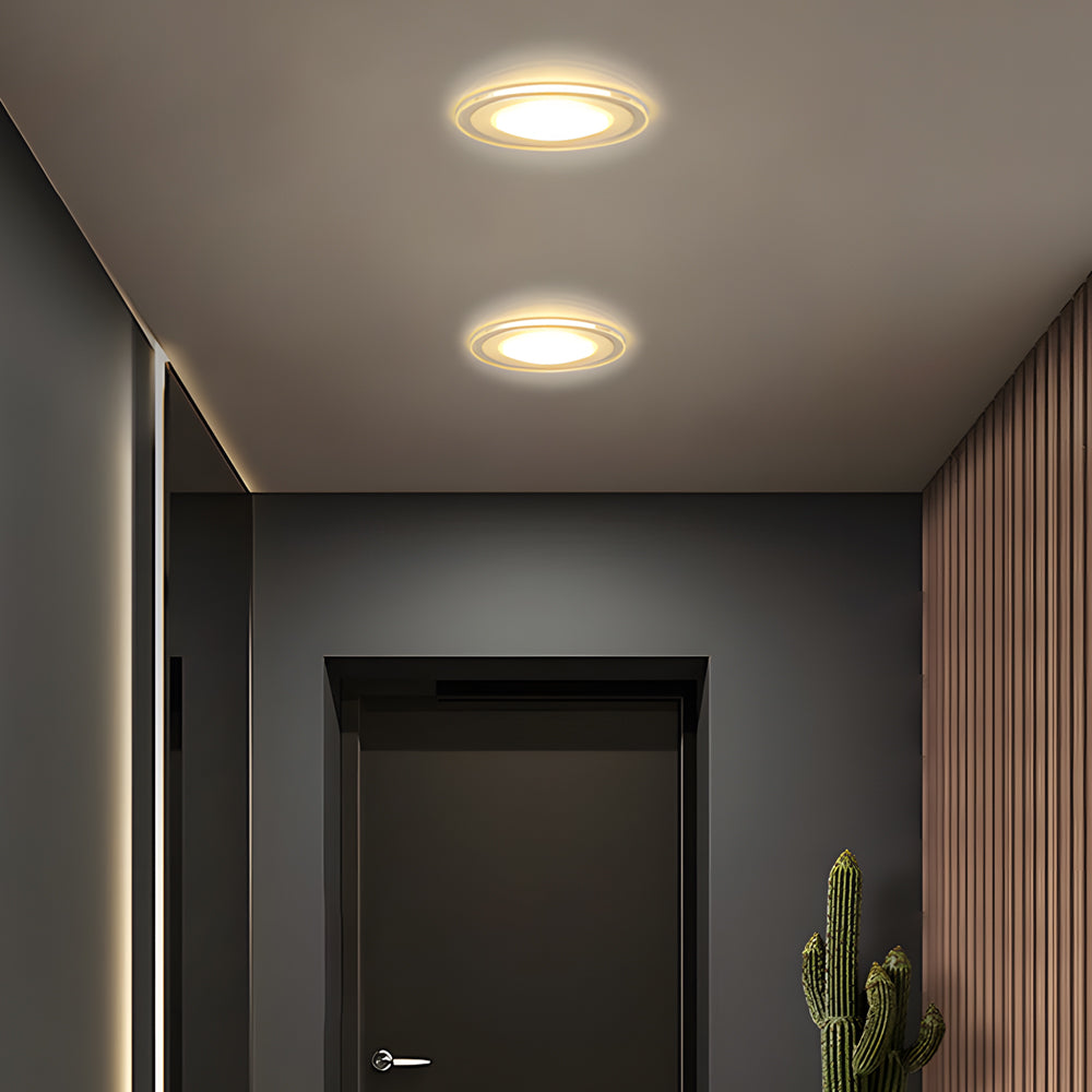 3.9" White Canless 5W LED Recessed Light, Clear Acrylic Trim