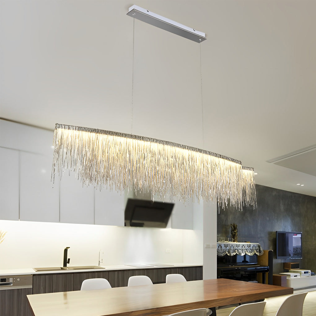 Aluminum Tassel Chain Dimmable Postmodern Dining Chandelier