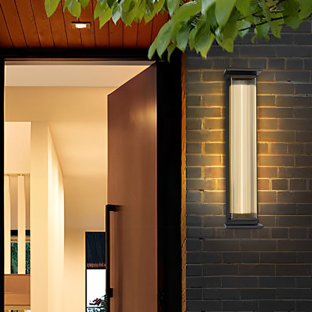 Creative Strip Waterproof Black Modern LED Wall Lamp Outdoor Wall Lights-Lighom