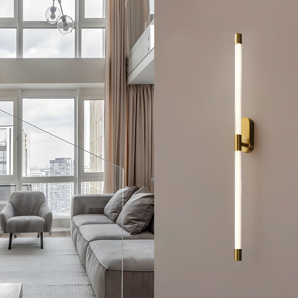 Acrylic Tube Tall Linear Wall Semi-Flush Mount Sconce-Lighom
