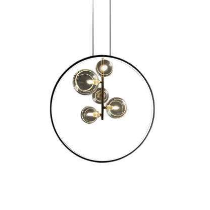 Bubi Black Glass Bubble LED Pendant Light