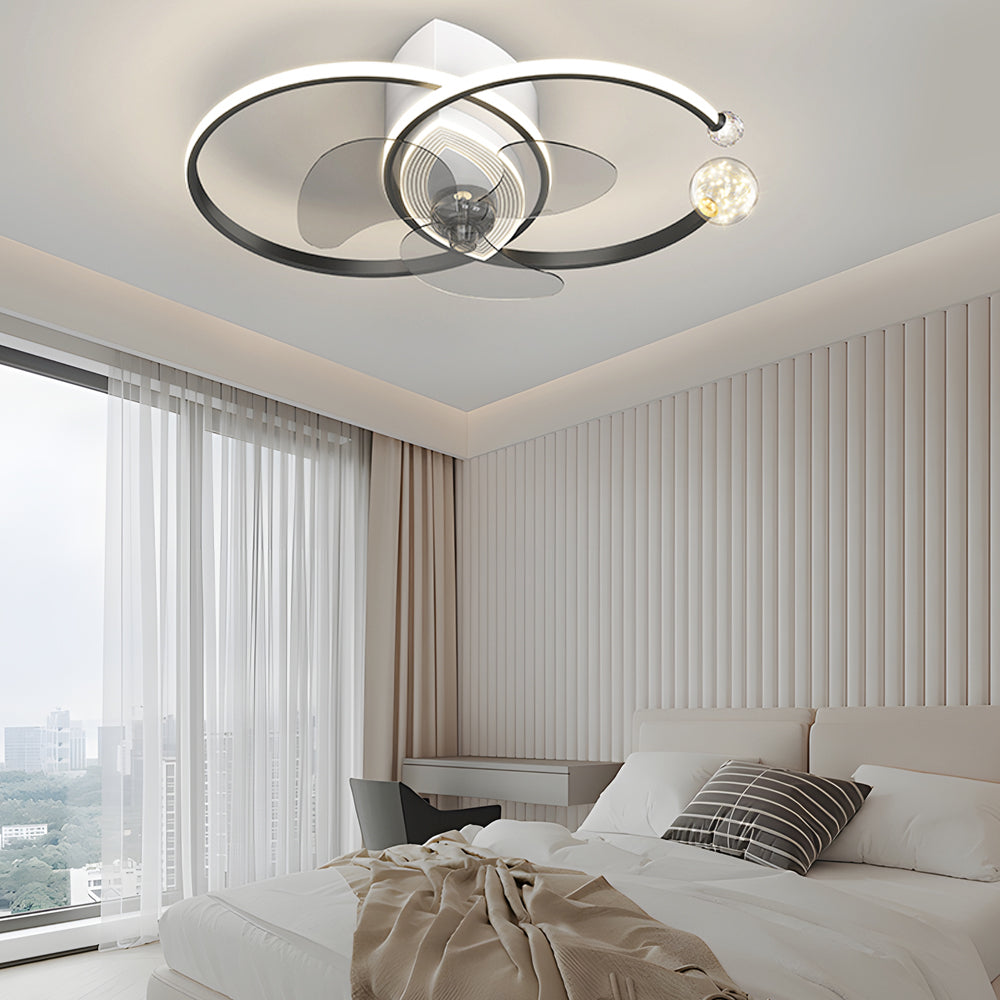 2-Ring Simple 3-Step Modern Bedroom Fan