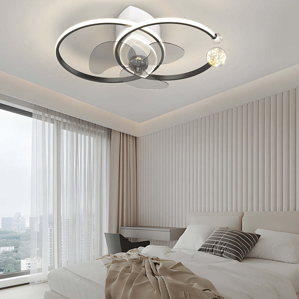 2-Ring Simple 3-Step Modern Bedroom Fan